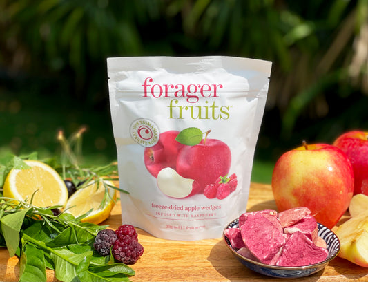 Forager Freeze Dried Apple Wedges infused with Raspberry (Box of 6)