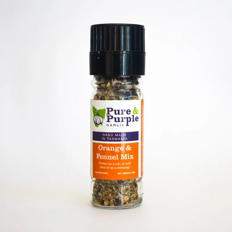 Purple Garlic Salt, Orange Fennel Grinder 50g